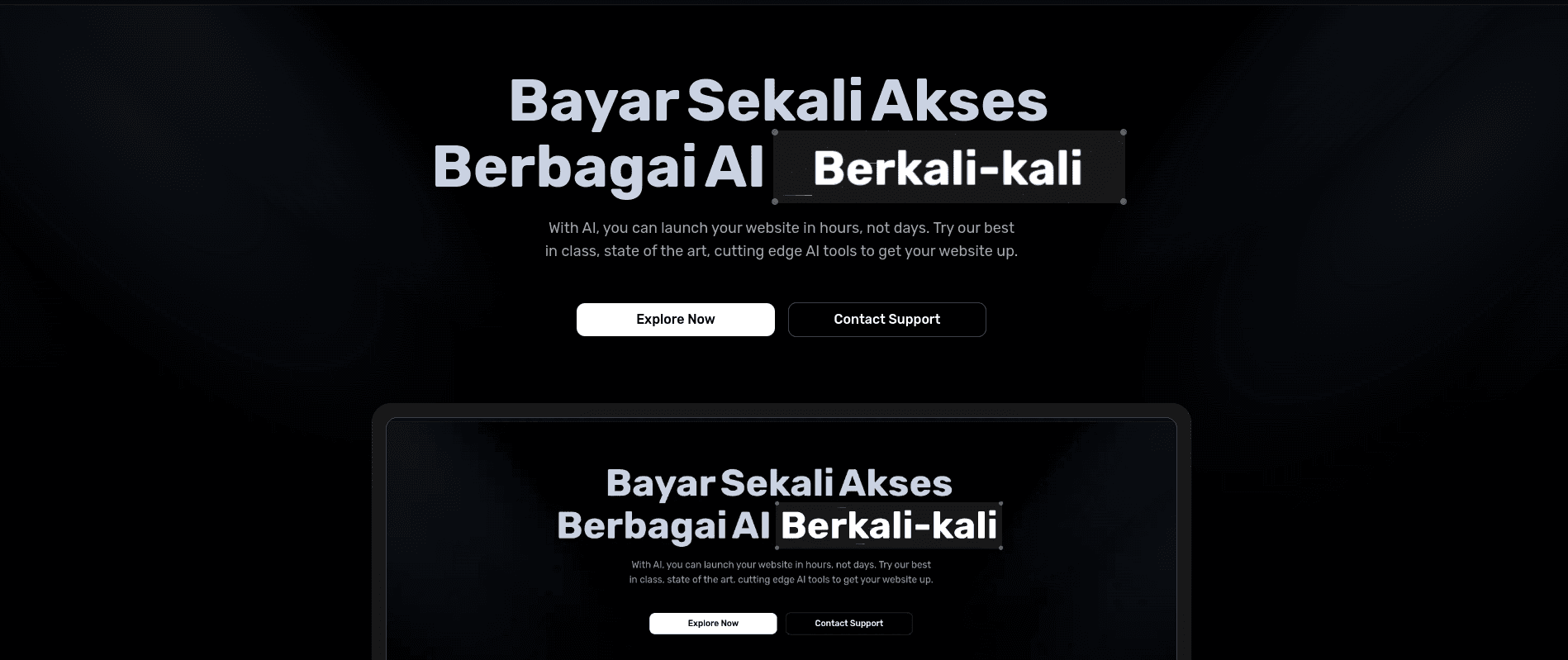 Landing page preview